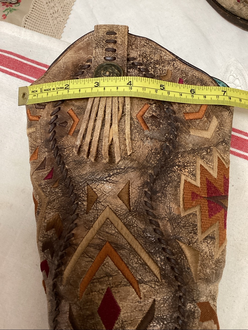Corral Tan Suede Embroidered Western Heeled Boots - Picture 10 of 10